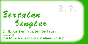 bertalan vingler business card